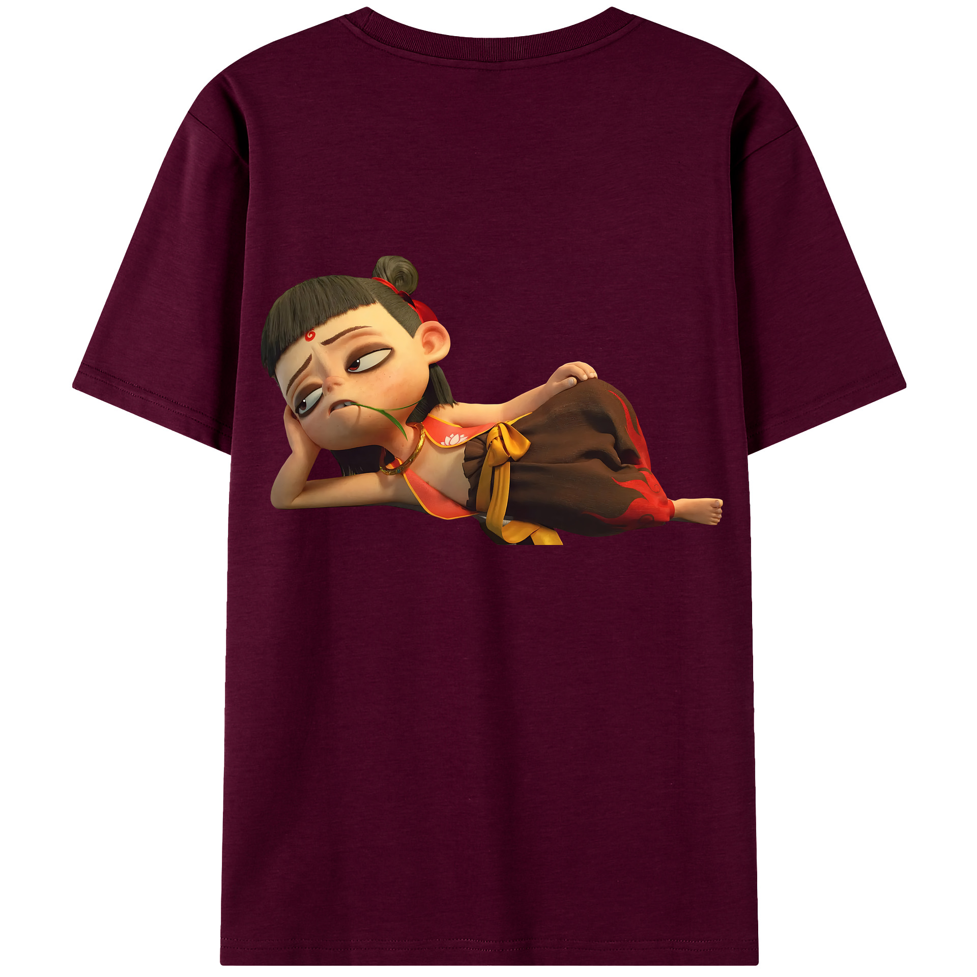 （画像用） Ne Zha 2 ナタ 魔童の大暴れ レディース半袖Tシャツ(バックプリント)